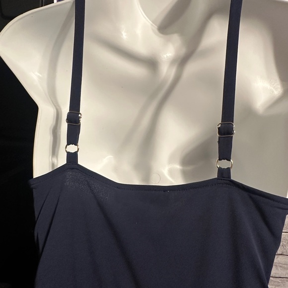 Michael Kors Twist Front Midi Dress Navy Size Small NWT Strappy Evening Cocktail - Picture 5 of 7